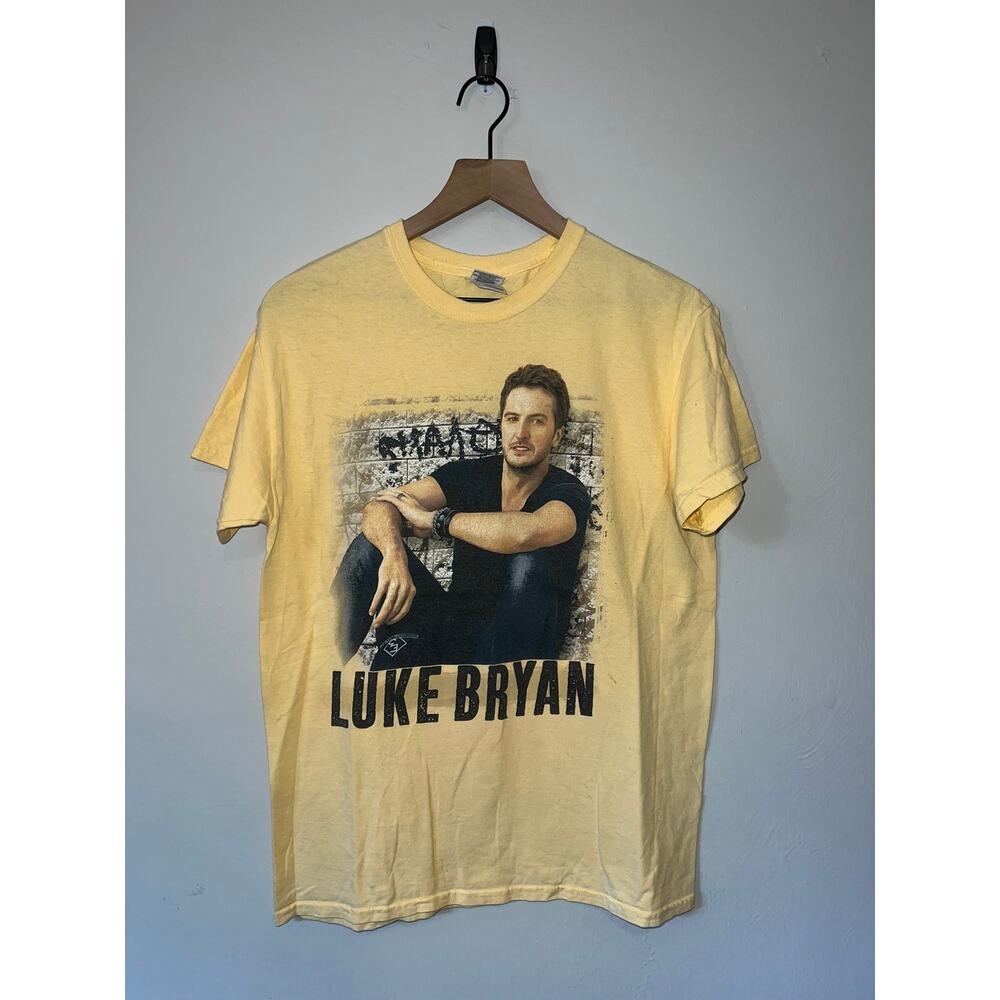 Luke Bryan Tour Shirt You Can Crash My Party Anytime Country Music Yellow Tee M